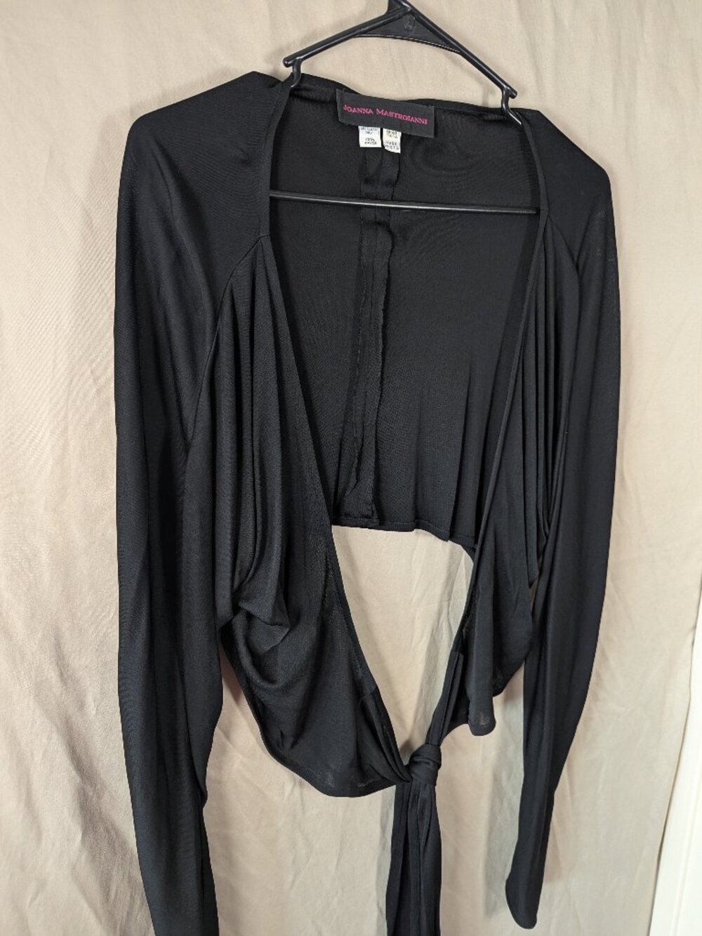 Joanna Mastroianni black sleeved shawl